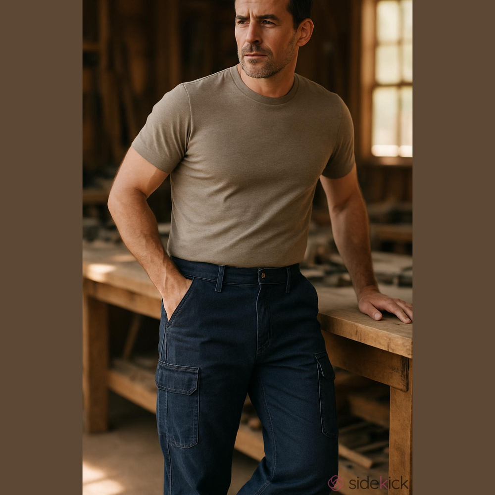 Duluth Trading Men’s 36x32 Navy Cotton Cargo Work Pants